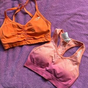 Gymshark Vibrant Orange and Pink Sports Bras